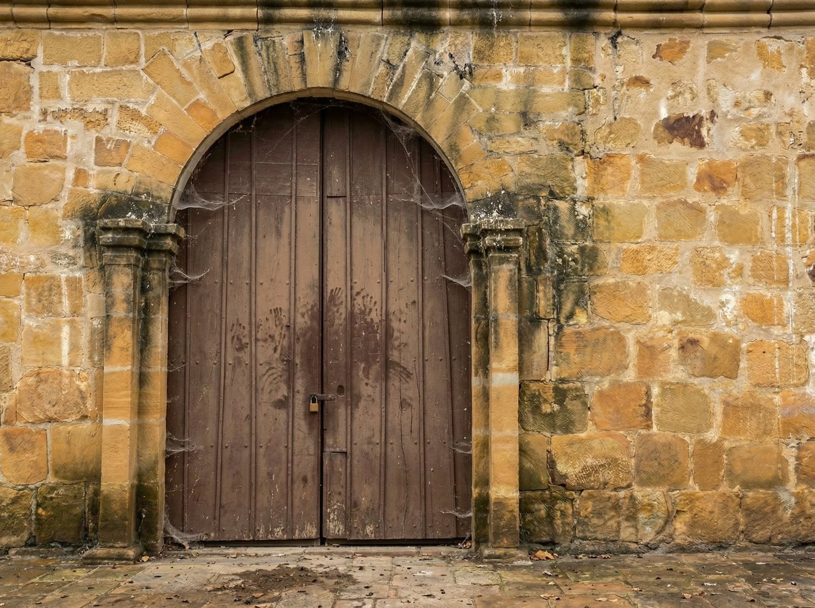 Kirchenwand vor der Laserreinigung